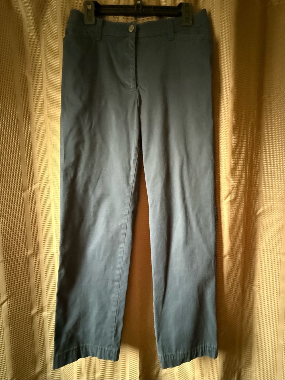 Talbots Straight-Leg Chino Pants Women’s Size 8 Navy Blue Stretch Flat Front